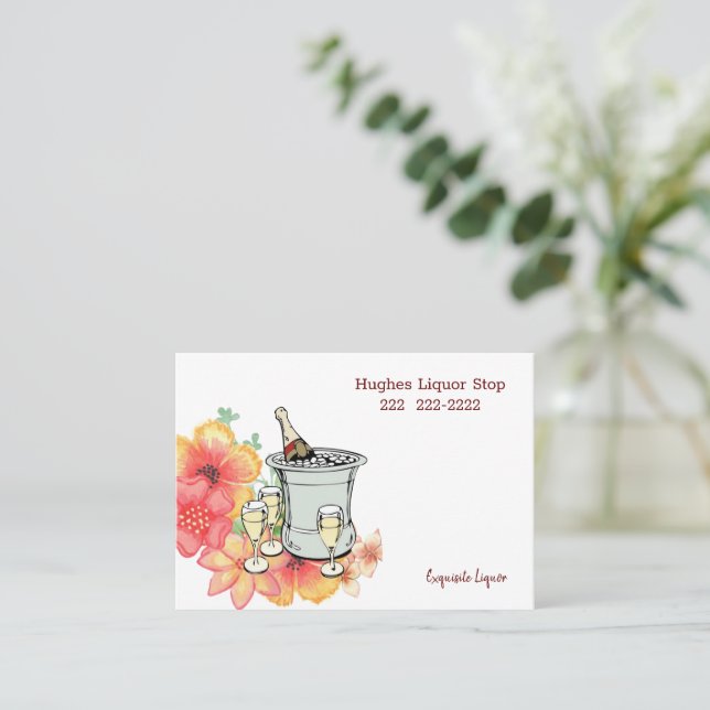 Tarjetas de visita, Exquisito almacén de bebidas a (Anverso de pie)
