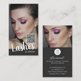 Tarjetas de visita Eyelash con código QR y fotos