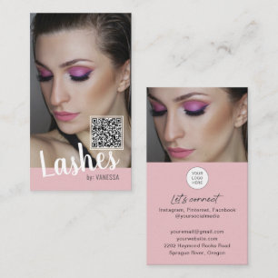 Tarjetas de visita Eyelash con código QR y fotos