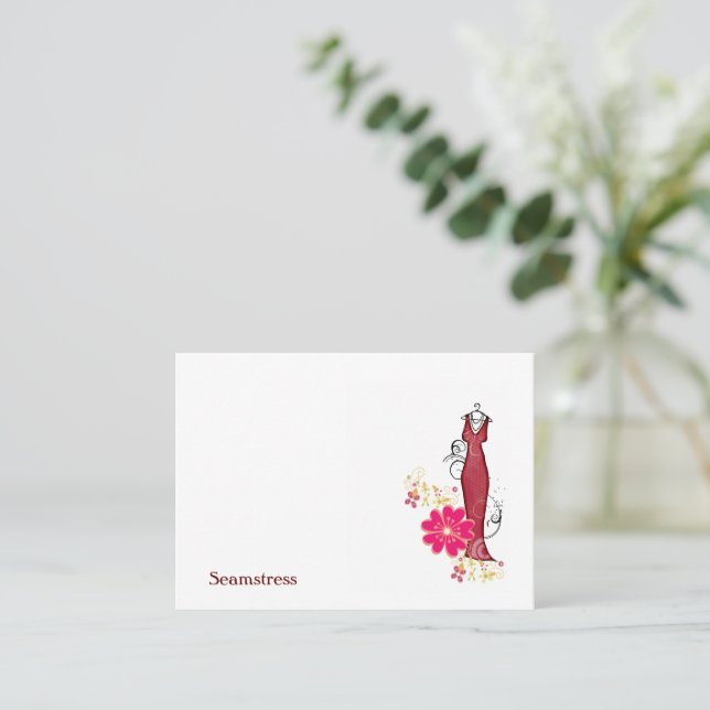 Tarjetas de visita, Fabricante de ropa, Seamstress (Anverso de pie)