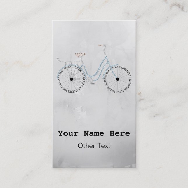 Tarjetas de visita fácil de Personalizar para bici (Anverso)