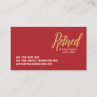 Tarjetas de visita feliz jubiladas