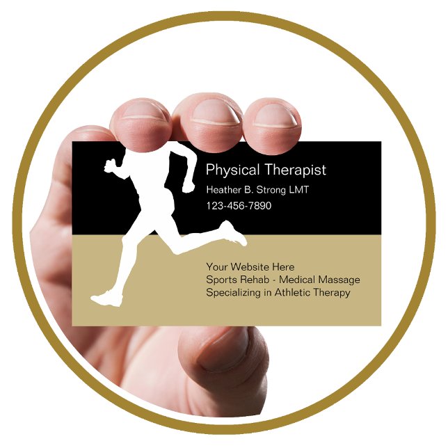 Tarjetas de visita física terapéutica (Physical Therapist Business Cards by CustomBusinessTemplates)