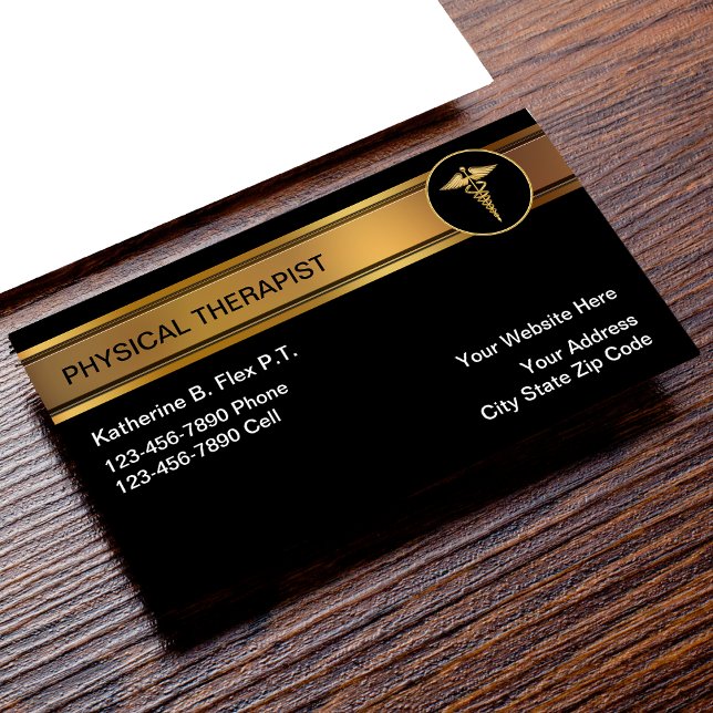 Tarjetas de visita física terapéutica (Classy physical therapist)