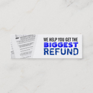 Tarjetas de visita flacas de los impuestos sobre