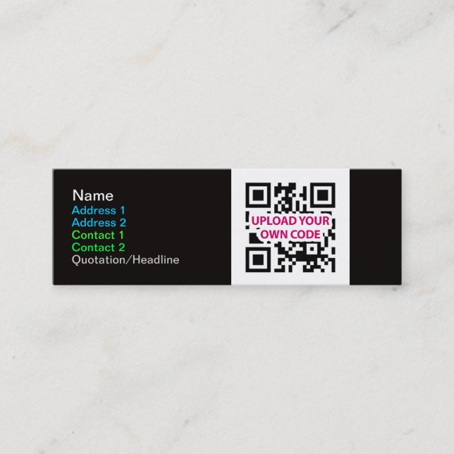 Tarjetas de visita flacas del código de QR (Anverso)