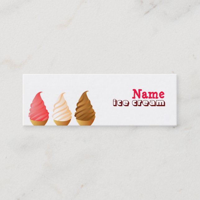 Tarjetas de visita flacas del helado (Anverso)