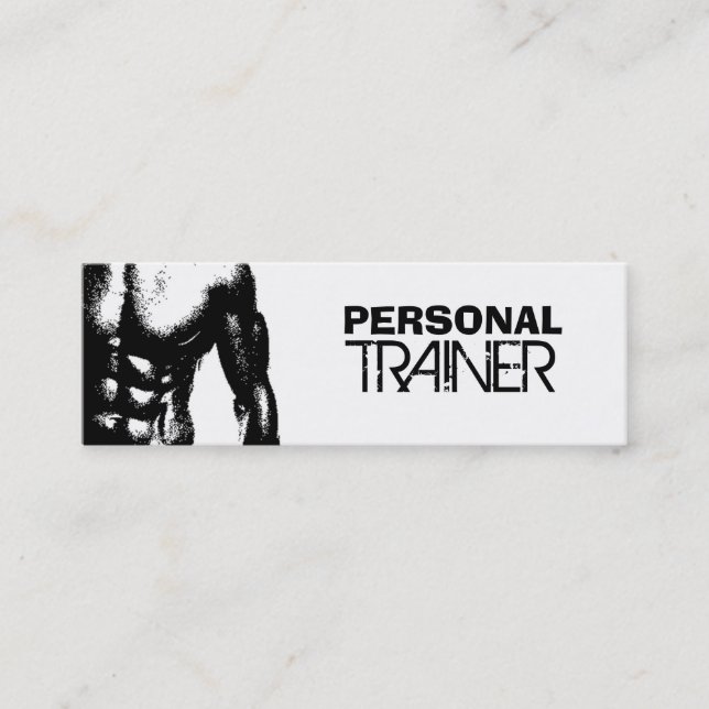 Tarjetas de visita flacas del instructor personal (Anverso)