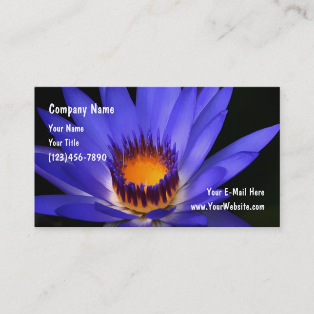 Tarjetas de visita Flor de Agua Botánica Floral (Anverso)