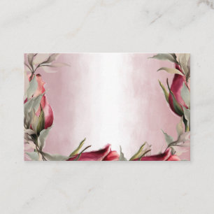Tarjetas de visita floral de color agua