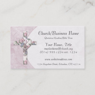 Tarjetas de visita: Floral Heart Cross