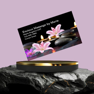 Tarjetas de visita Floral Hot Stone Massage