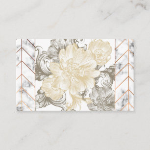 Tarjetas de visita Floral Marble Design