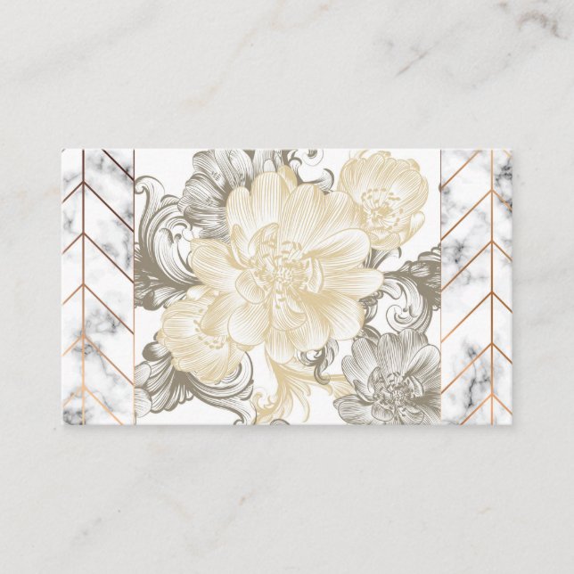 Tarjetas de visita Floral Marble Design (Anverso)