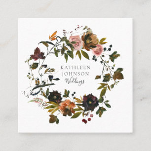 Tarjetas de visita floral para Bodas de otoño rú