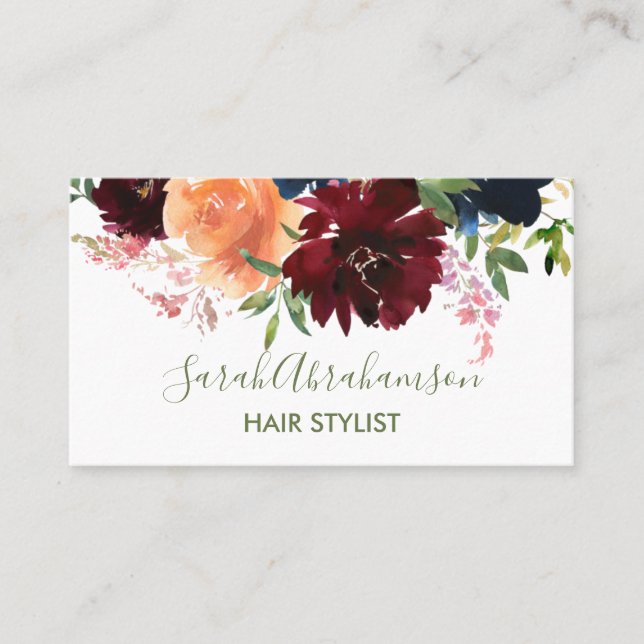 Tarjetas de visita floral para Rosas azules de la  (Anverso)