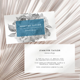 Tarjetas de visita floral vintage | Cerulean