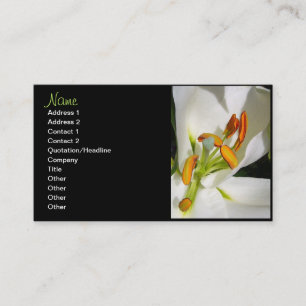Tarjetas de visita floral White Lily