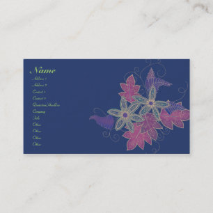 Tarjetas de visita florales Antiqued