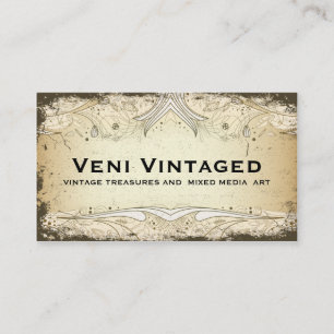 Tarjetas de visita florales apenadas vintage