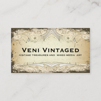 Tarjetas de visita florales apenadas vintage