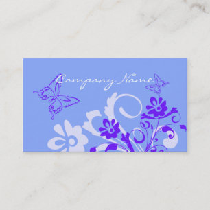 Tarjetas de visita florales azules de la mariposa