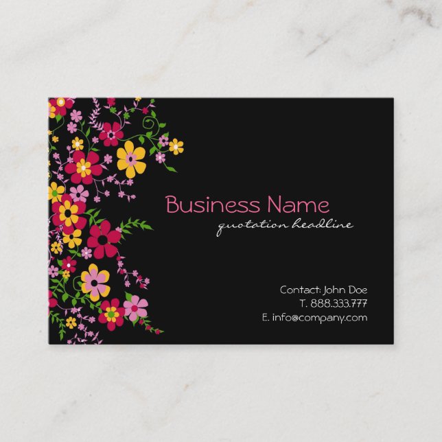 Tarjetas de visita florales caprichosas (Anverso)