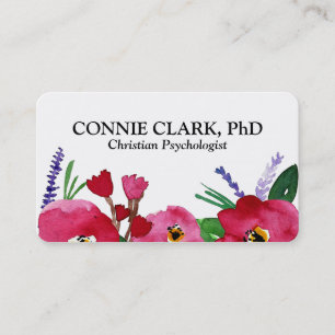 Tarjetas de visita florales de la acuarela