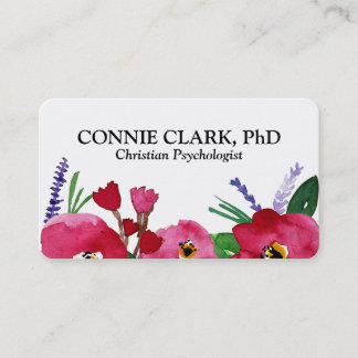 Tarjetas de visita florales de la acuarela