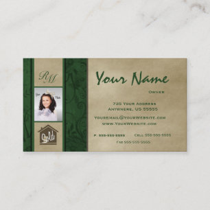 Tarjetas de visita florales de la foto de las