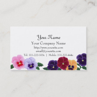 Tarjetas de visita florales de los pensamientos