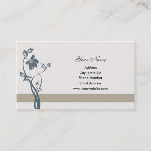 Tarjetas de visita florales del azul de acero