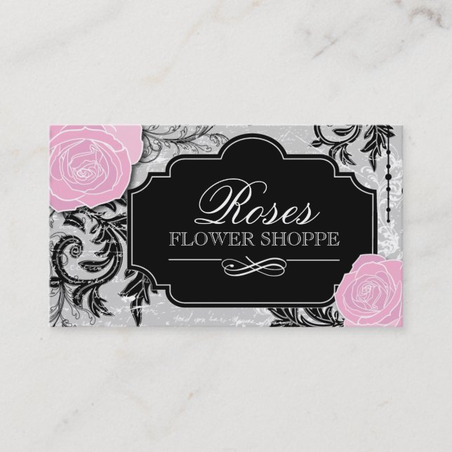 Tarjetas de visita florales del diseñador (Anverso)