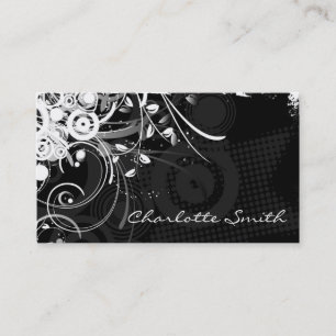 Tarjetas de visita florales del Grunge