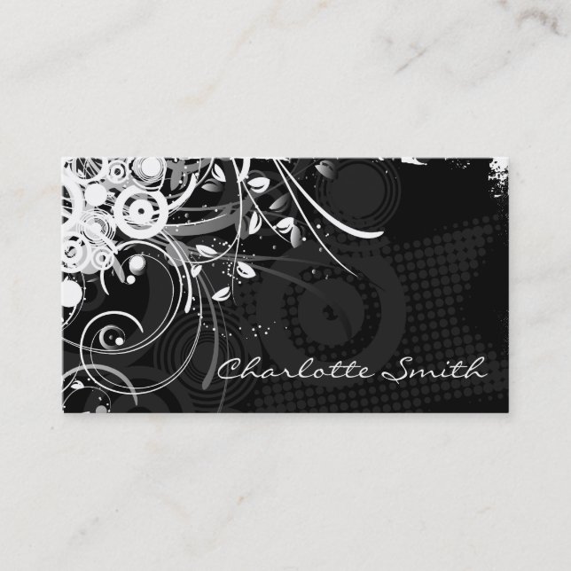 Tarjetas de visita florales del Grunge (Anverso)