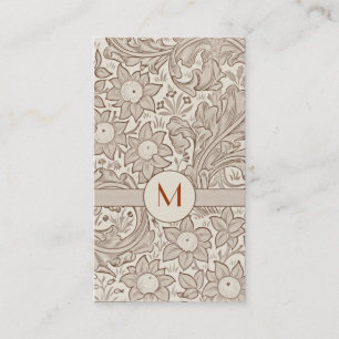 tarjetas de visita florales del monograma del
