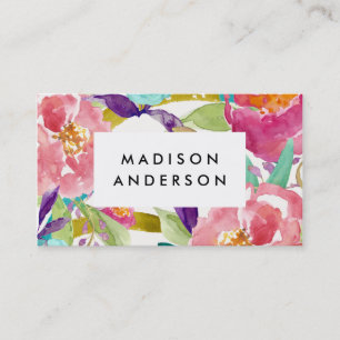 Tarjetas de visita florales del verano