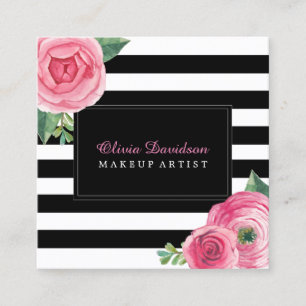 Tarjetas de visita florales elegantes del artista