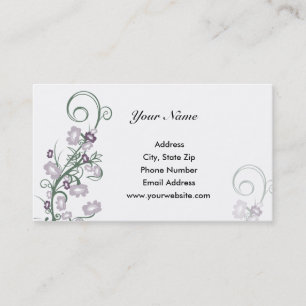 Tarjetas de visita florales púrpuras
