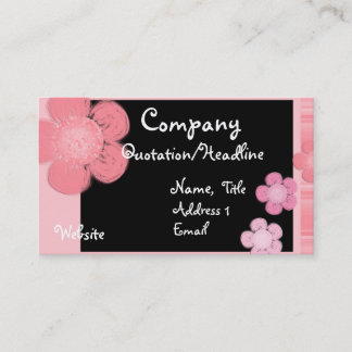 Tarjetas de visita florales rosadas de la frontera