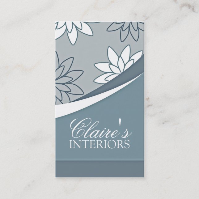 Tarjetas de visita florales suaves (Anverso)