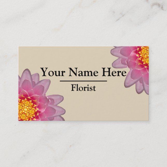 Tarjetas de visita florista personalizadas (Anverso)