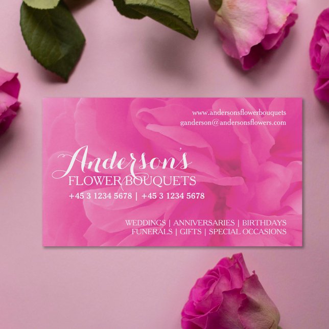 Tarjetas de visita floristas rosadas floridas (Subido por el creador)