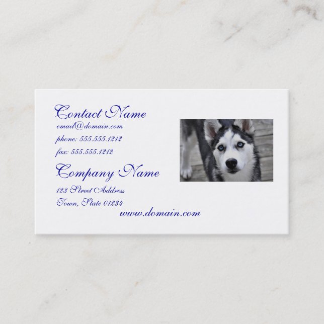 Tarjetas de visita fornidas del perrito (Anverso)