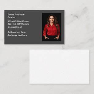 Tarjetas de visita fotográfica de Realtor profesio