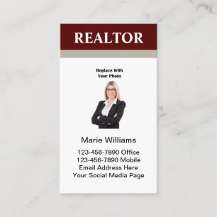 Tarjetas de visita fotográfica de Realtor profesio