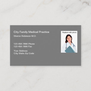 Tarjetas de visita fotográfica para Médica médico