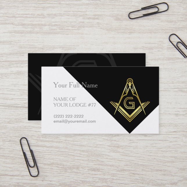 Tarjetas de visita Freemason | Plantillas masónica (Anverso/Reverso In Situ)
