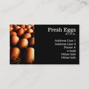 Tarjetas de visita frescas de los huevos