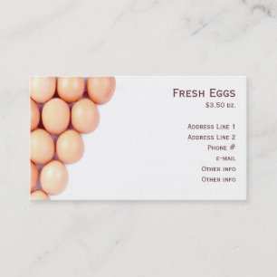 Tarjetas de visita frescas de los huevos